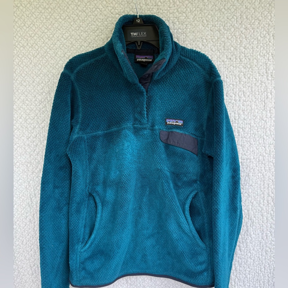 Patagonia Women’s Snap-T Fleece Teal Pullover Polartec Thermal Pro  Re -Tool S